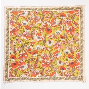 Anthropologie Large Floral Print Scarf - NWT - Yellow Motif